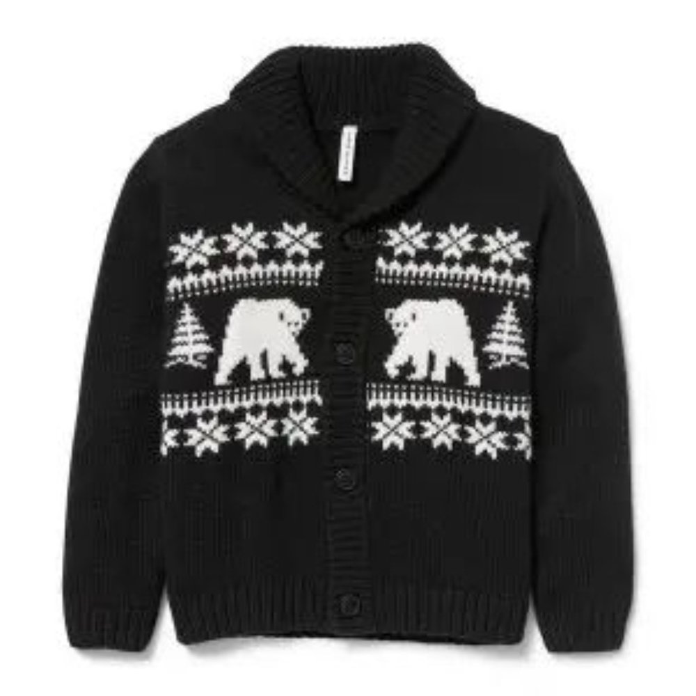 Janie and Jack Polar Bear Shawl Cardigan, 4 - NWT